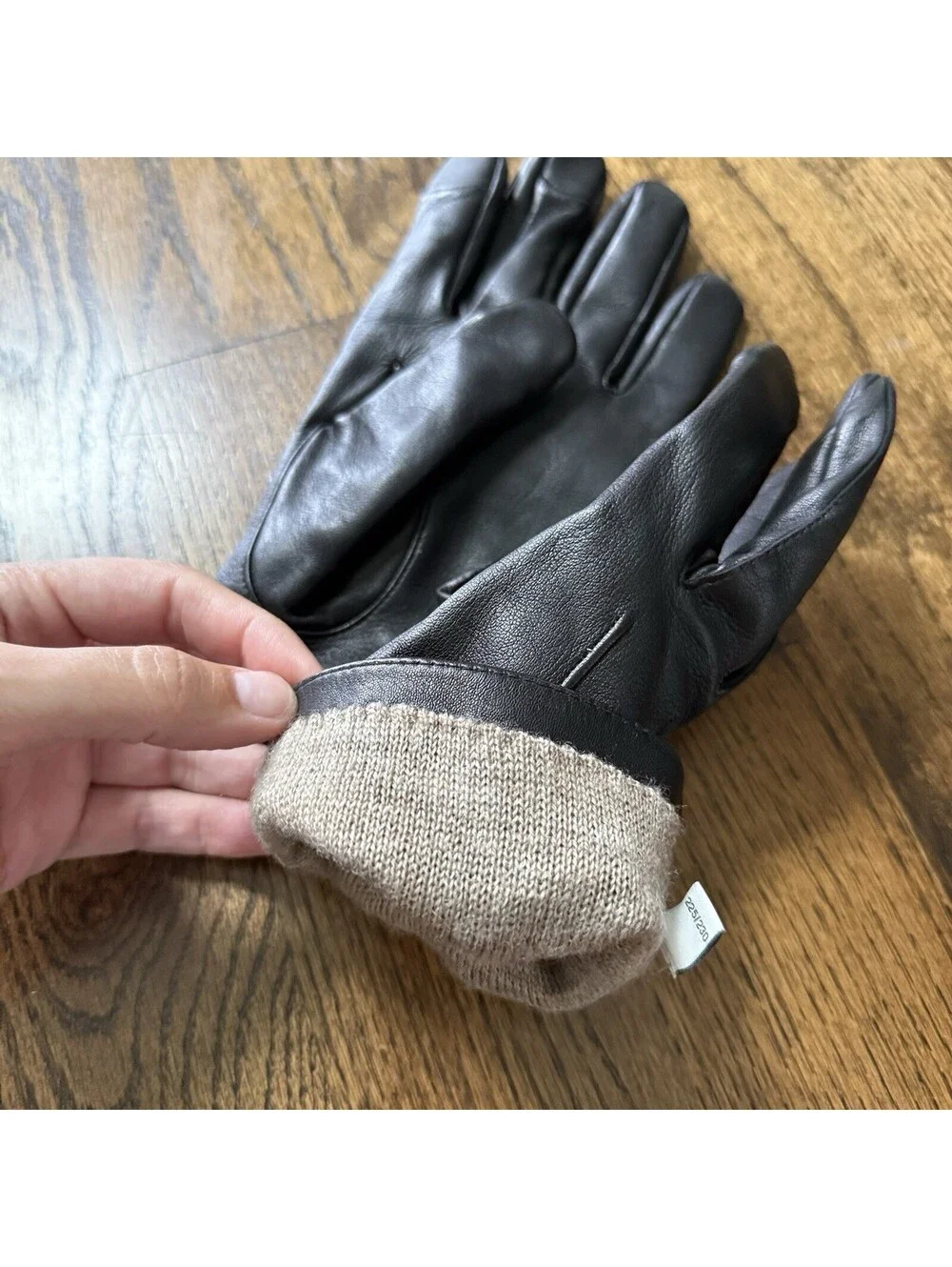 Coach Black Leather Gloves Women’s Large L Touchscreen Winter Cold Weather